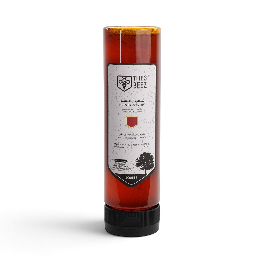 شراب العسل بالهيل والزعفران - 500 غرام - ضغّاط - The3Beez